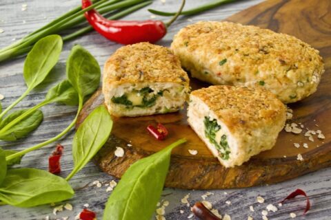 Chicken Breast Cutlets with Spinach and Cheese