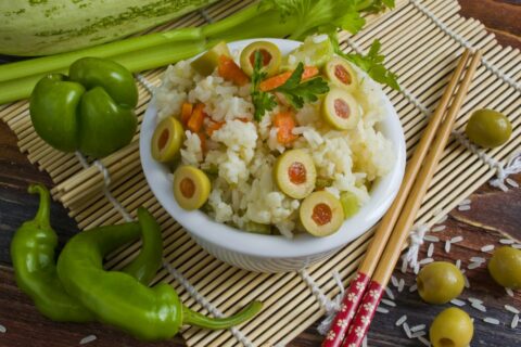 Jasmine Rice with Zucchini and Olives