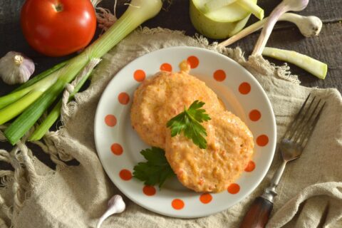 Tender Chicken Patties with Zucchini in a Sweet and Sour Sauce
