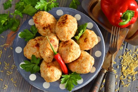 Chicken Tefteli — Baked Chicken Meatballs
