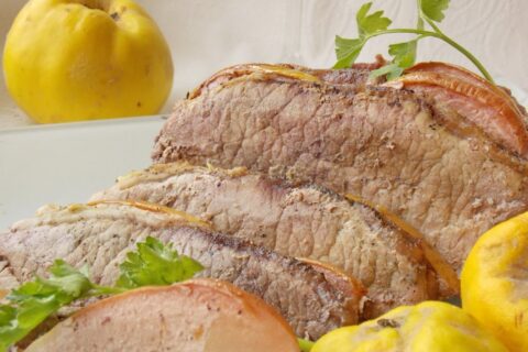 Pork with Quince Baked in Foil