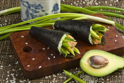 Temaki Sushi with Avocado and Trout — Japanese Hand-Rolled Sushi