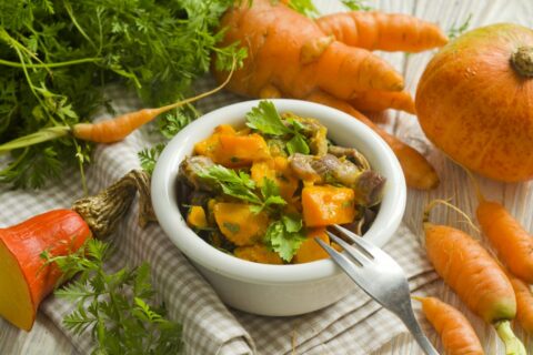 Stewed Chicken Gizzards with Pumpkin