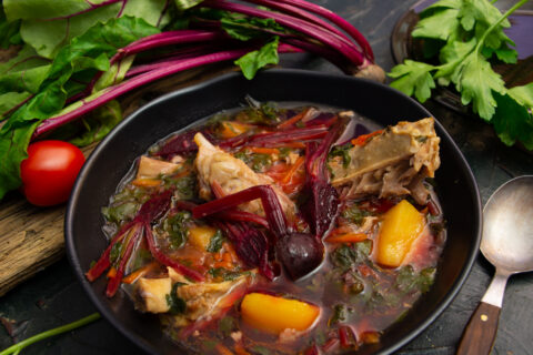 Borscht with Ribs and Young Beets — Slavic Beet Soup