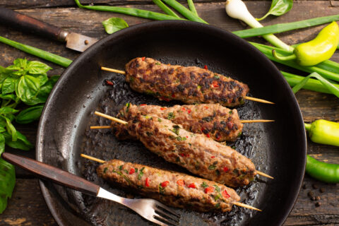 Homemade Sausages with Onion and Sweet Pepper