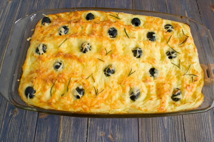 The Perfectly Baked Potato Casserole, Hot from the Oven The finished potato casserole, baked to a perfect golden brown, ready to be served.