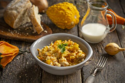 Chicken with Pumpkin in a Creamy Milk Sauce — Quick and Delicious