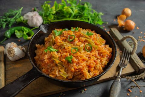 Koshari — Egyptian Rice and Lentil Dish