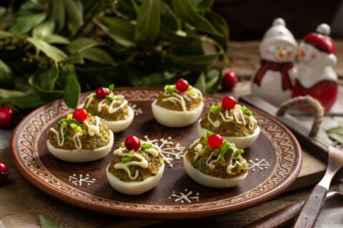 Simple Egg Appetizer with Mushroom Pâté