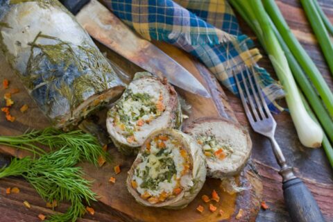 Mackerel Roulade in Cling Film