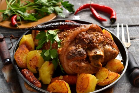 Rulka — Roasted Pork Knuckle with Potatoes