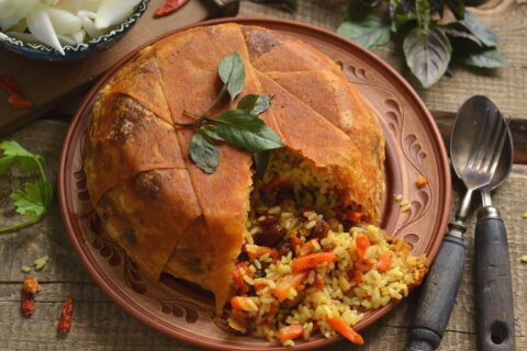 Shah Plov in Lavash — A Festive Delight
