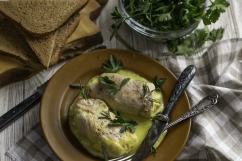 Juicy Chicken Cordon Bleu Rolls with Béchamel Sauce