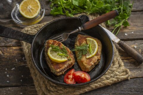 Juicy Pan-Fried Breaded Tuna Steak