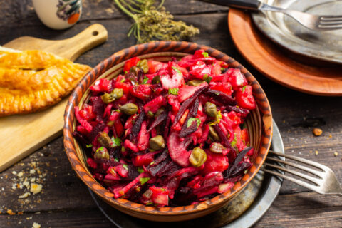 Vinegret — Baked Vegetable Salad with Capers