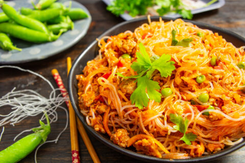 Funchoza with Meat Sauce — Bean Thread Noodles with Meat Sauce