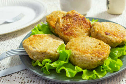 Dietary Chicken Kotlety — Healthy Baked Chicken Patties in a Roasting Bag