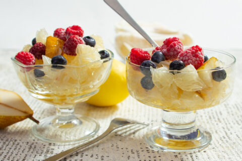 Pomelo Fruit Salad in Honey-Lemon Sauce