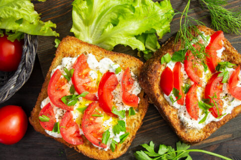 Hot Sandwich with Cheese and Tomatoes