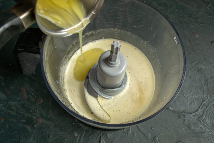 Step 2: Melting butter for the cupcake batter A small saucepan with melted butter.