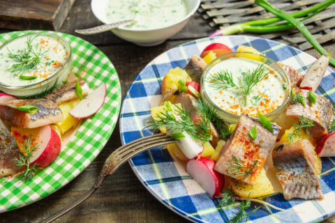 Potato Salad with Herring and Fresh Cucumber