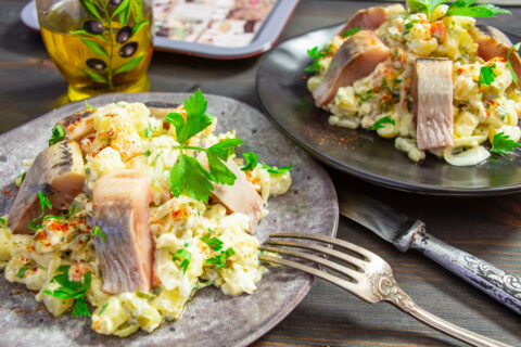 Potato Salad with Egg and Herring