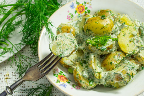 Potato Salad with Sour Cream and Dill