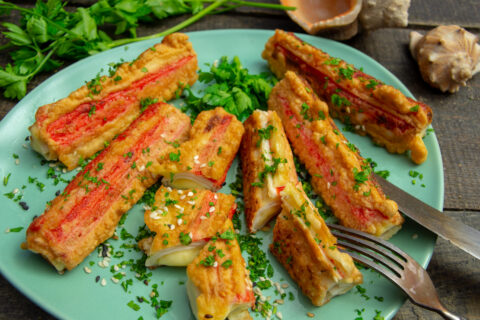 Crab Sticks in Batter with Cheese