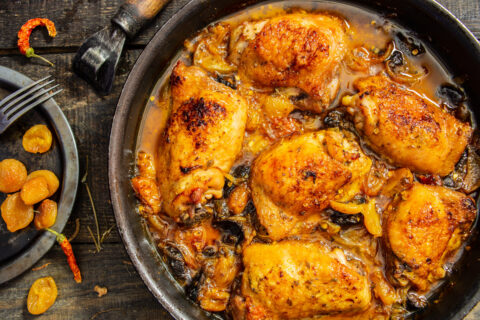 Chicken Thighs with Prunes and Dried Apricots