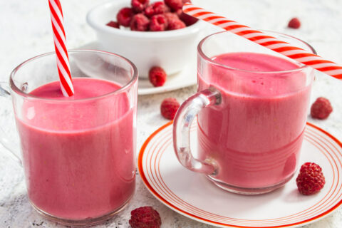 Refreshing Kefir and Raspberry Smoothie