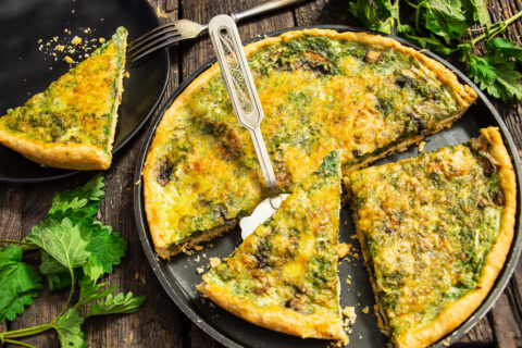 Nettle and Mushroom Pie