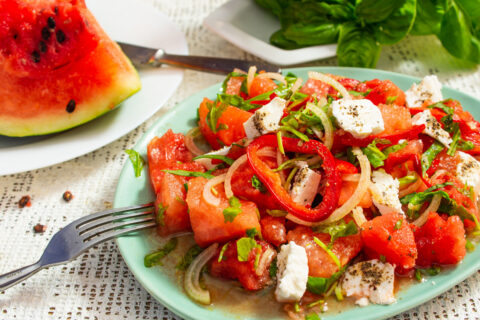 Watermelon and Brynza Salad