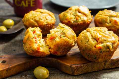 Savory Muffins with Olives and Rice Flour