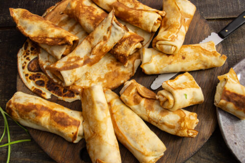 Blinchiki with Potato and Tvorog — Pan-Fried Crepes with Potato and Farmer’s Cheese