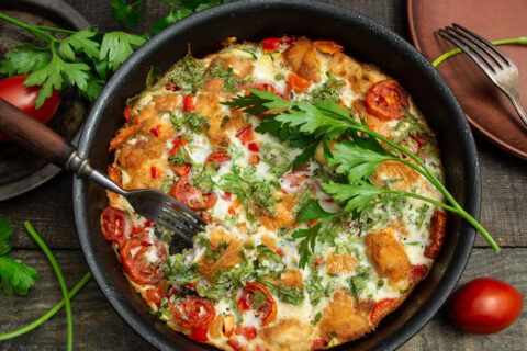 Frittata with Zucchini and Chicken