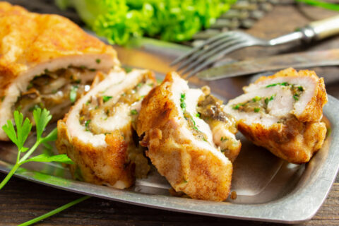 Chicken Roulade with Mushrooms and Cheese