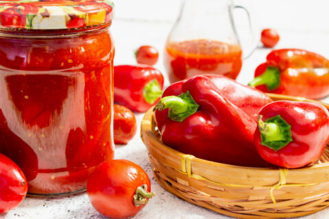 Lecho — Red Pepper and Physalis Stew
