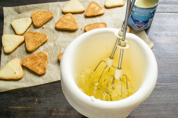 Ingredients for the lemon cream in a bowl, ready to be mixed.
