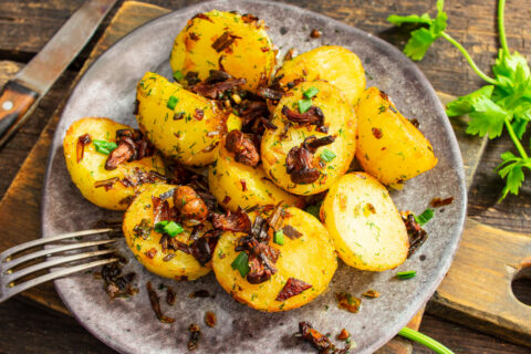 Pan-Fried New Potatoes with Chanterelles