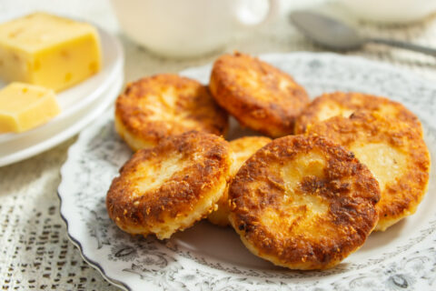 Syrniki with Cheese — Savory Farmer’s Cheese Pancakes