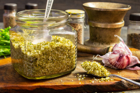 Spiced Salt with Garlic Scapes