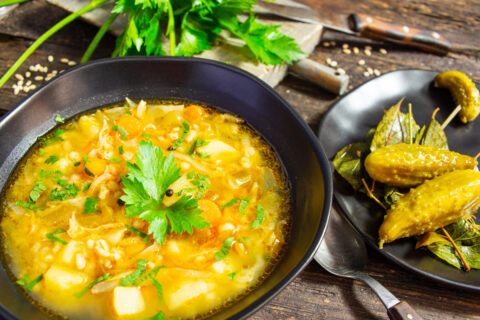 Rassolnik with Cabbage and Pickles — Russian Pickle Soup
