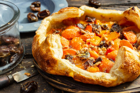 Puff Pastry Pie with Apricots and Dates