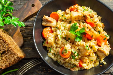 Pork Belly with Rice and Vegetables — Tastier Than Plov