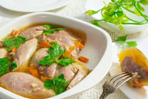 Zalivnoe iz Indeyki — Turkey Aspic with Soy Sauce