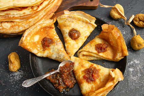 French Crepes with Figs and Honey