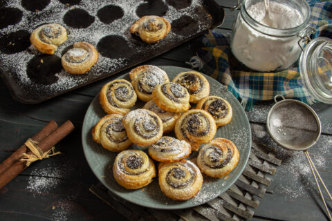 Poppy Seed Puff Pastry Pinwheels