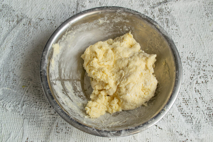Soft cookie dough resting Soft freshly kneaded cookie dough resting in a mixing bowl