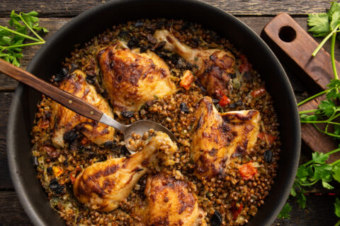 Chicken with Buckwheat and Mushrooms