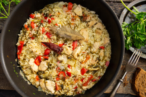 Chicken Breast with Rice and Vegetables